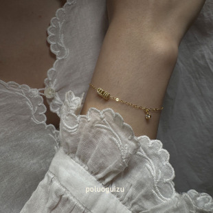 《轮回》原创小众通体美国14k包金锆石手链日常精致叠戴不掉色