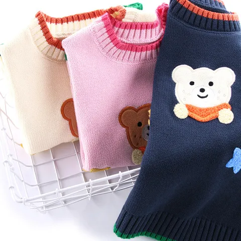 纯棉儿童毛衣2023年新款小童装秋季可爱马甲中童背心选码宝宝A类