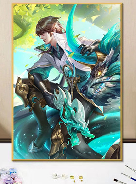 王者荣耀马可波罗手绘填色画礼物