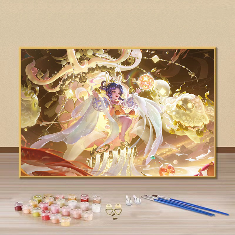 王者荣耀蔡文姬手绘填色画画礼物