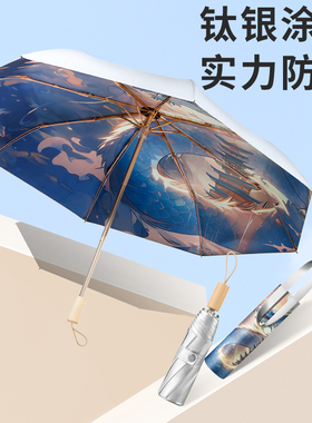 AVRNA钛银胶遮阳伞女防晒抗UV遮阳伞折叠晴雨两用雨伞UPF50+