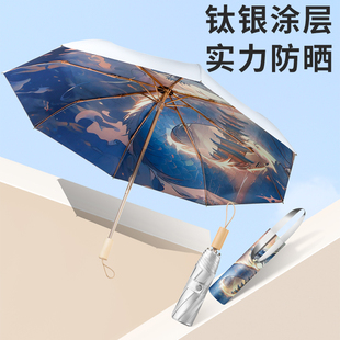 AVRNA钛银胶遮阳伞女防晒抗UV遮阳伞折叠晴雨两用雨伞UPF50+