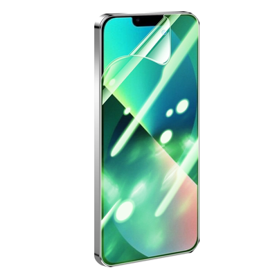 适用苹果17/16/15绿光水凝膜14iphone13pro11钢化软膜12mini护眼promax手机贴膜plus抗蓝光x保护xr6/7/8P/se