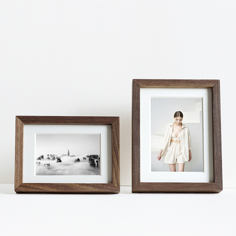 相框摆台原素实木黑胡桃简约