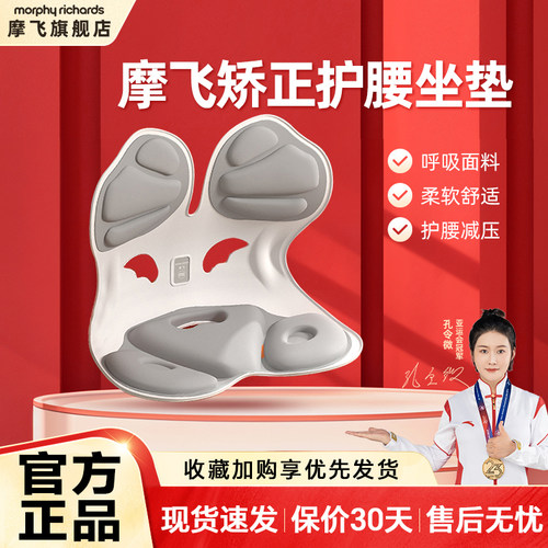 摩飞人体工学护腰坐垫坐姿矫正椅子垫办公室腰靠背靠腰垫MR3140