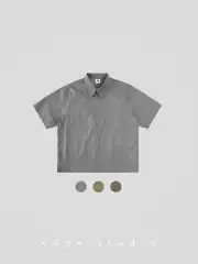 Edge Studio Short-Sleeved Loose-Fitting American Casual Zipper Cardigan Shirt Jacket Summer Men