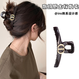 2025新款CD抓夹女高级感秋冬鲨鱼夹后脑勺盘发D家半扎发夹子头饰