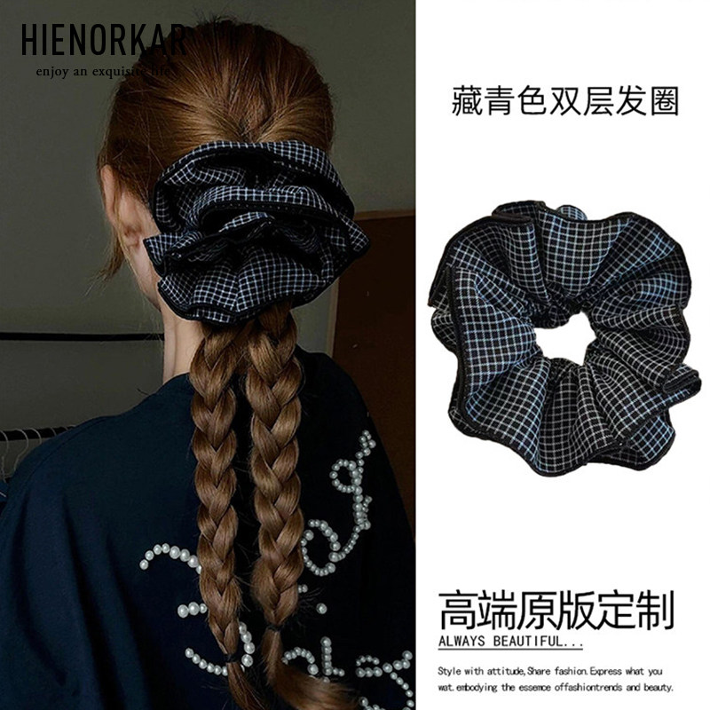 赵露思许妍同款黑色格子双层大肠发圈超大头花韩系头绳低马尾发饰,饰品/流行首饰/时尚饰品新,发饰,淘宝优惠券,粉丝福利购,淘宝优惠卷
