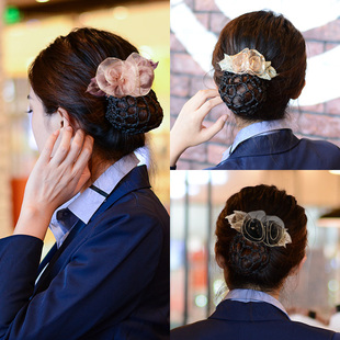 韩式头花2026年新款头饰高端职业发夹网兜丸子头发网女盘头发神器
