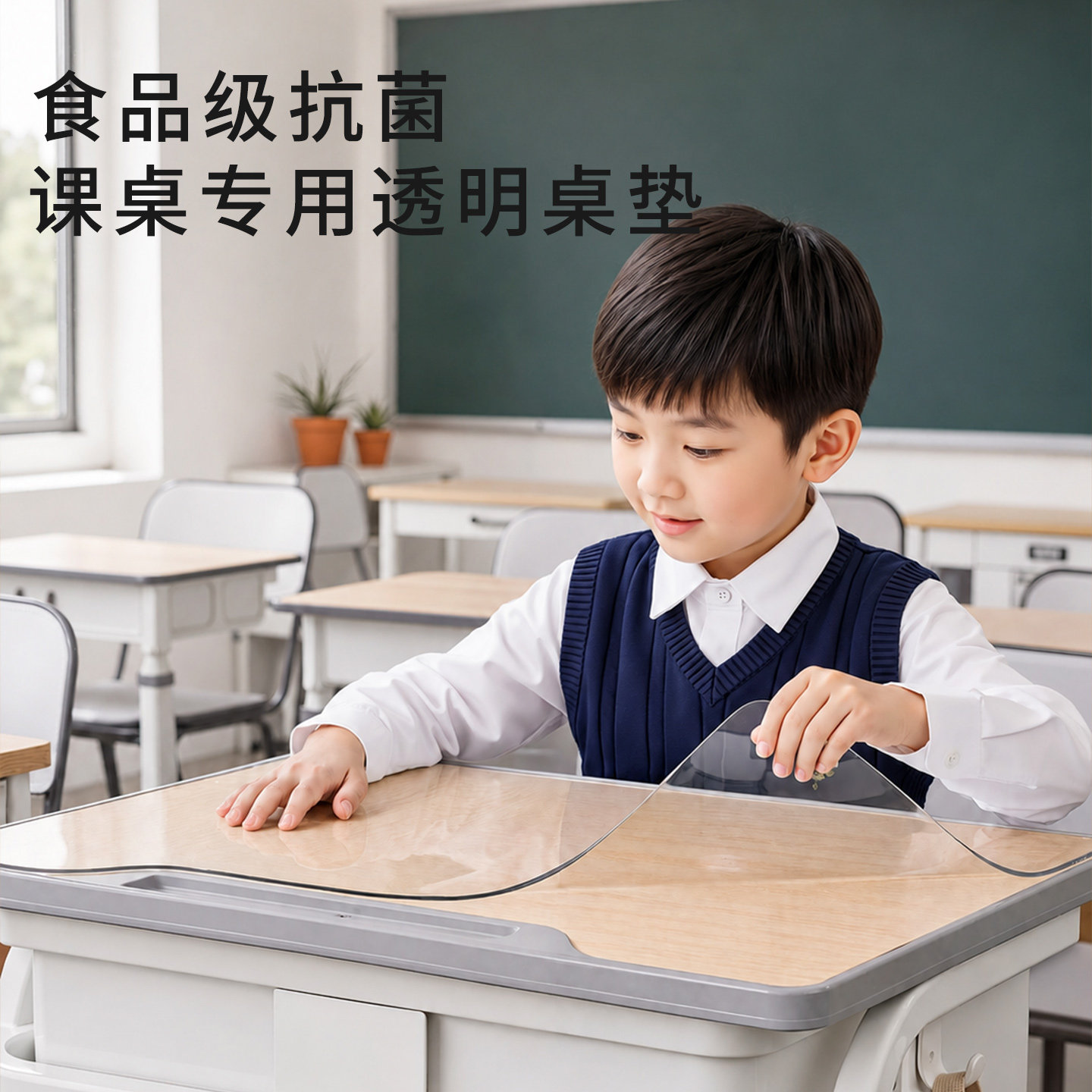 透明课桌桌垫学习桌专用桌布图片