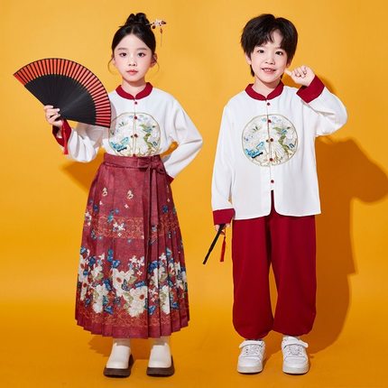 儿童演出服中小学生运动会中国风服装男女童合唱服幼儿园表演班服