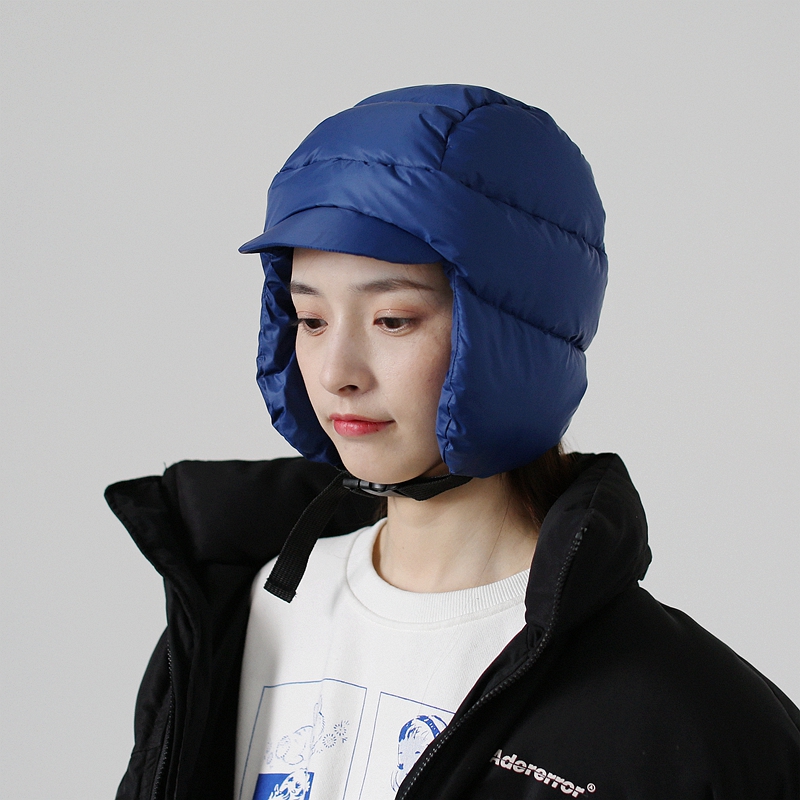 冬季户外骑车防寒防风护耳羽绒帽