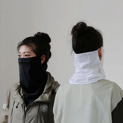 双面戴男女防晒面罩透气网纱跑步