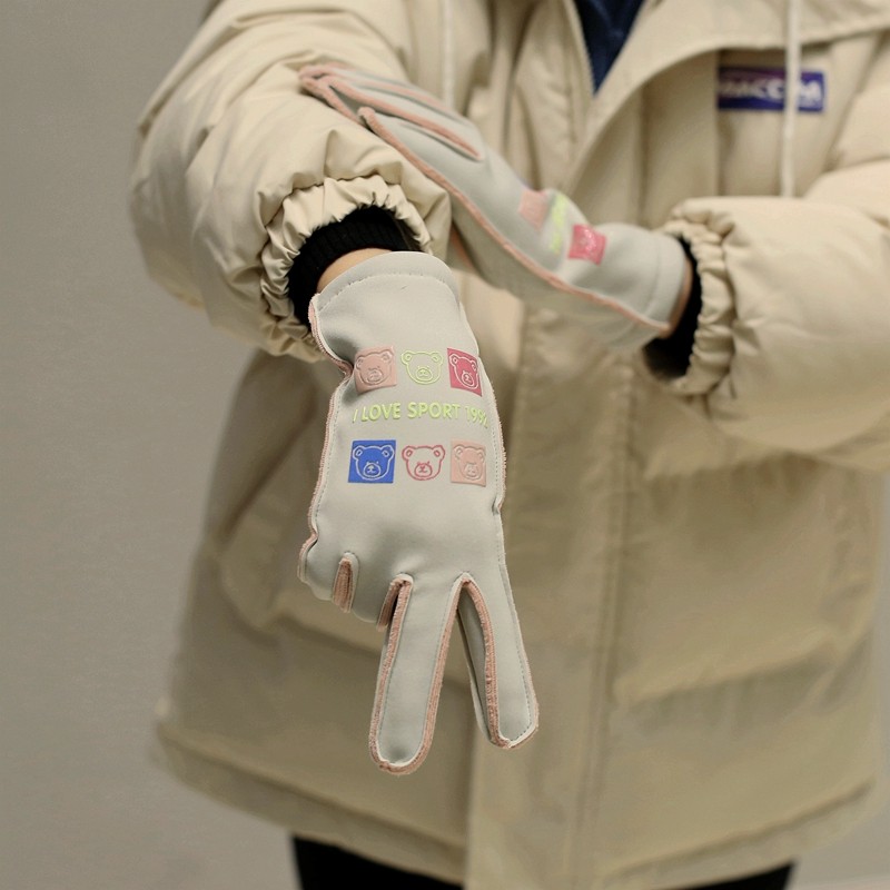 防寒手套韩系撞色防水防滑设计女