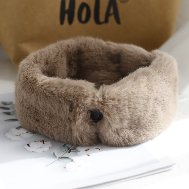 韩版秋冬懒人毛毛领护颈学生围巾