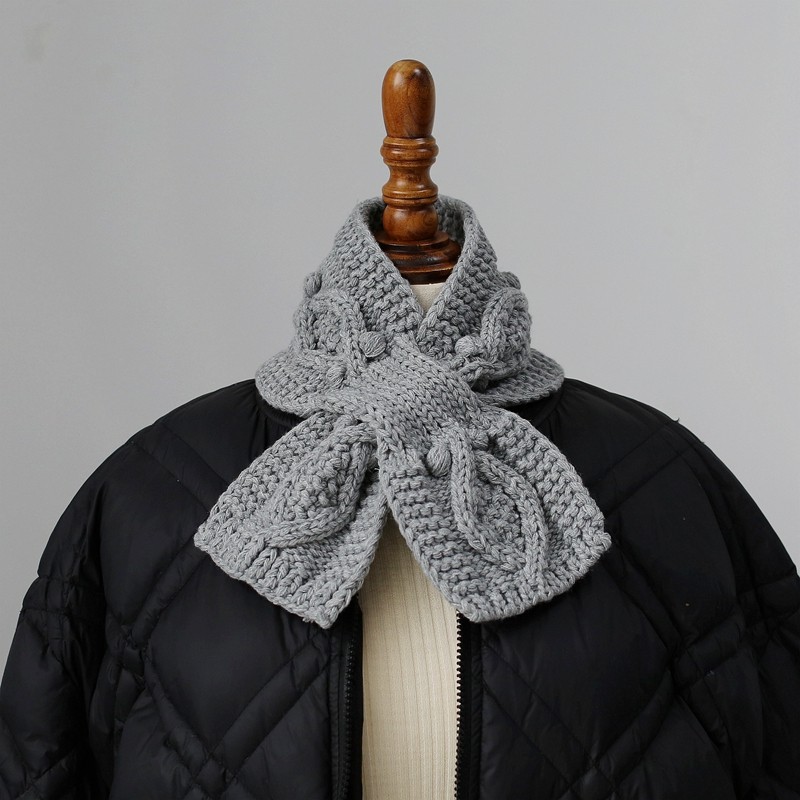 交叉穿孔针织小围巾复古温柔立体纹理秋冬护颈毛线围脖甜美原宿女,服饰配件/皮带/帽子/围巾,围巾/丝巾/披肩,淘宝优惠券,粉丝福利购,淘宝优惠卷