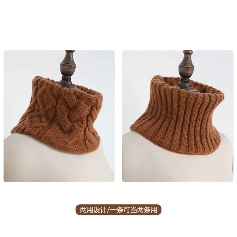 纯色脖套加厚两用设计女秋冬