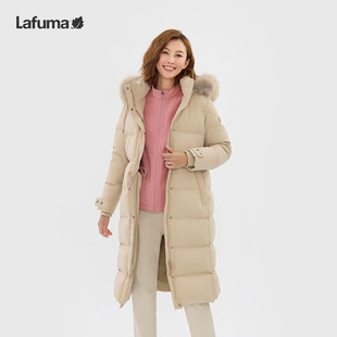 LAFUMA乐飞叶户外毛领鹅绒过膝长款 保暖防泼水羽绒服女LFJU4DH22
