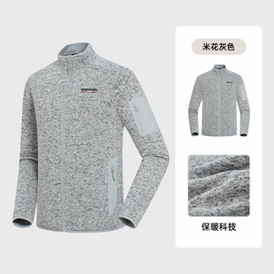 诺诗兰绒外套24秋冬男式 户外保暖立领抓绒衣冲锋衣内胆NFTEH5531S
