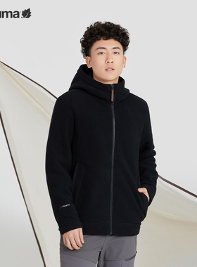 LAFUMA乐飞叶户外秋冬保暖抓绒衣男加厚连帽摇粒绒外套LMJA4DR86