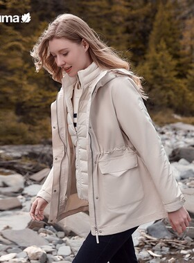 lafuma乐飞叶防风防泼水鹅绒羽绒内胆三合一女夹克外套LFJA4DZ90