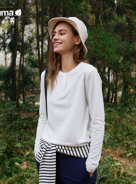 LAFUMA乐飞叶户外秋冬圆领摇粒绒抓绒长袖T恤女保暖上衣LFTS4DL60