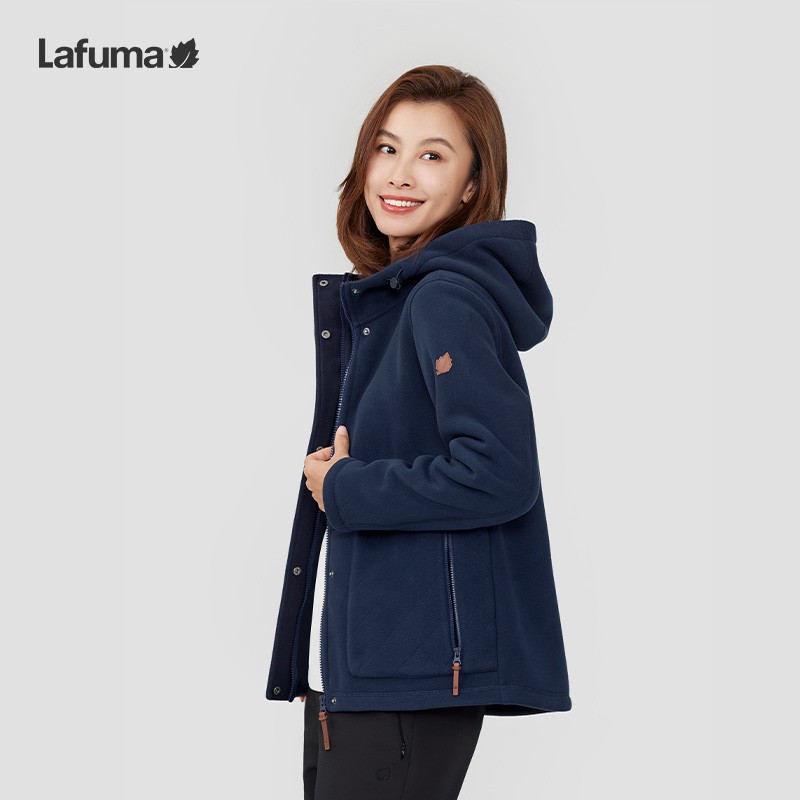 lafuma户外加厚女连帽抓绒衣