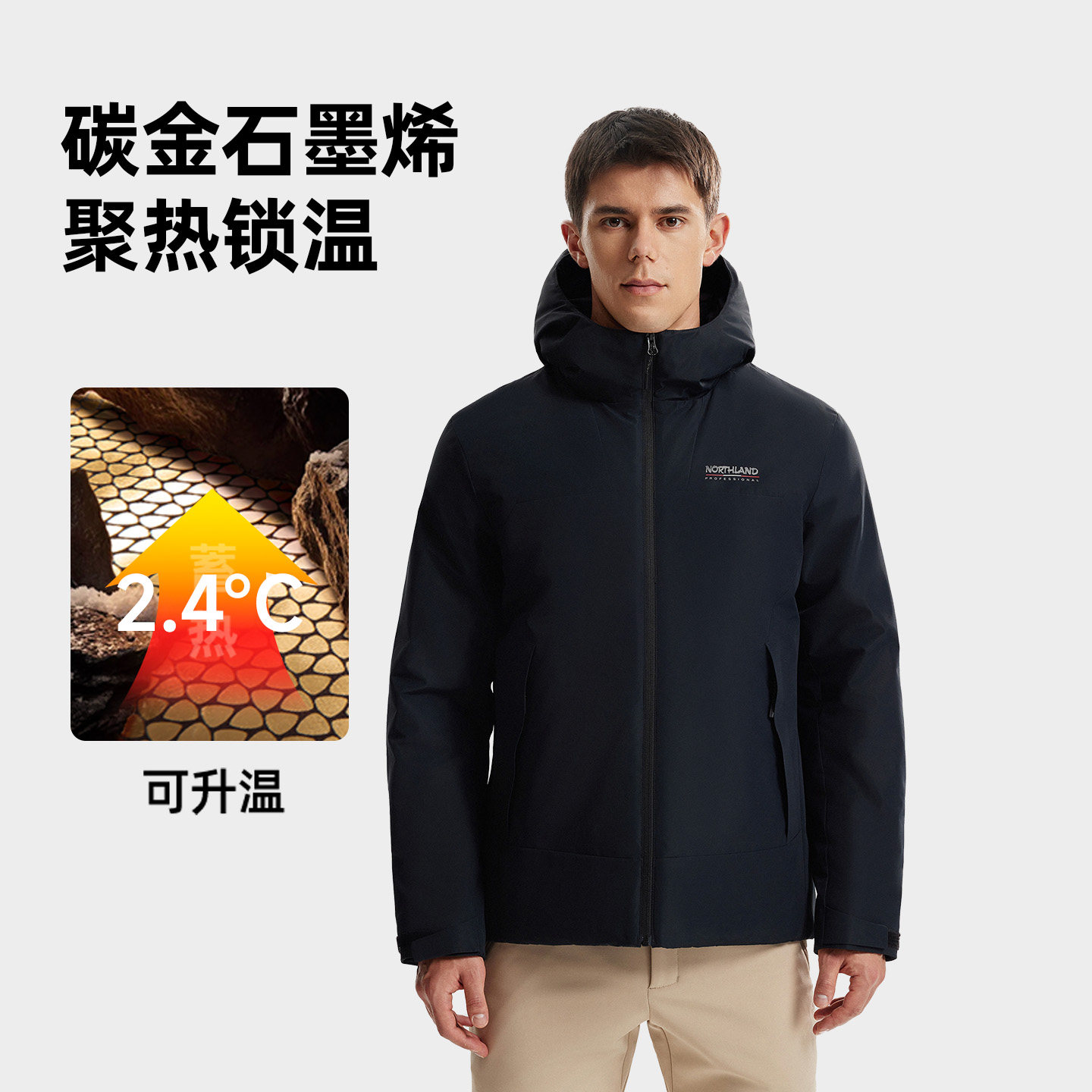 诺诗兰棉服2025秋冬新款保暖棉衣