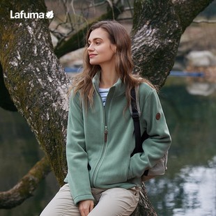 乐飞叶户外秋冬保暖抓绒衣女士开衫 外套立领外套LFJA4CR67