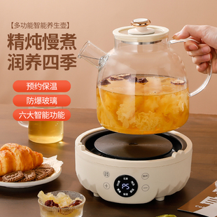 高硼硅全玻璃养生壶多功能家用办公室大容量加厚烧水花茶壶保温