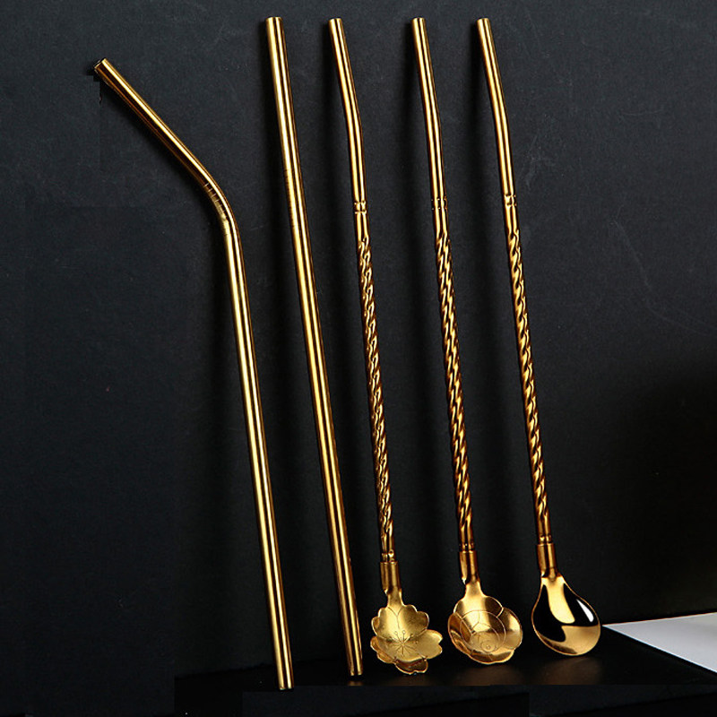 不锈钢吸管勺子两用创意金属铁奶茶环保饮管喝水加长搅拌吸管,餐饮具,吸管,淘宝优惠券,粉丝福利购,淘宝优惠卷