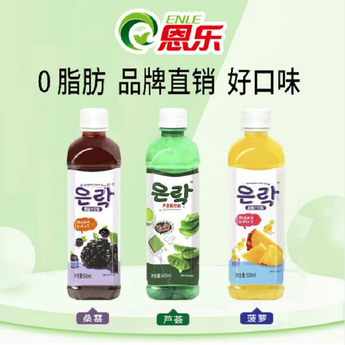 恩乐【ENLE】厂家直销健康便携芦荟桑葚菠萝多口味混合500ml*10瓶