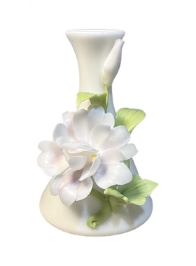 桌面装饰品陶瓷花瓶手工捏花传统工艺陶瓷花瓶摆件插花家居摆件