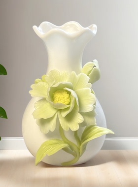 陶瓷手捏花朵艺术摆件创意家居装饰品陶瓷花荷花手工桌面装饰品