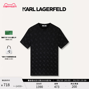 新款 logo满印短袖 LAGERFELD卡尔拉格斐2024夏季 KARL T恤男老佛爷