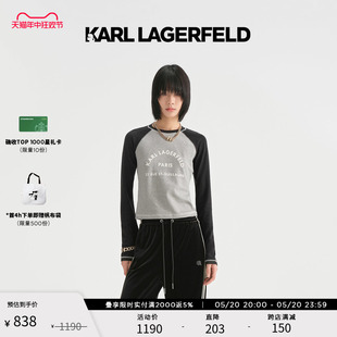 美式 KARL 插肩袖 老佛爷 LAGERFELD卡尔拉格斐春夏新款 T恤打底衫