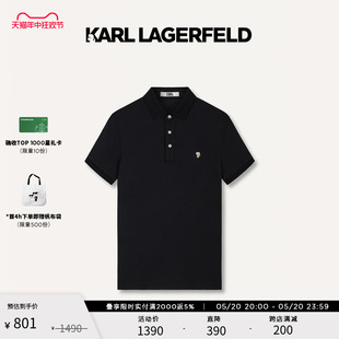 男老佛爷 KARL 新款 LAGERFELD卡尔拉格斐2024夏季 KL徽章短袖 Polo衫