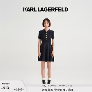 LAGERFELD卡尔拉格斐2023春夏新款 KARL 显瘦女士针织连衣裙老佛爷