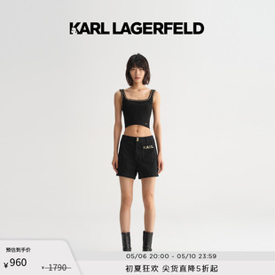 女老佛爷231L1155 金属牛仔短裤 LAGERFELD卡尔拉格斐2023夏季 KARL