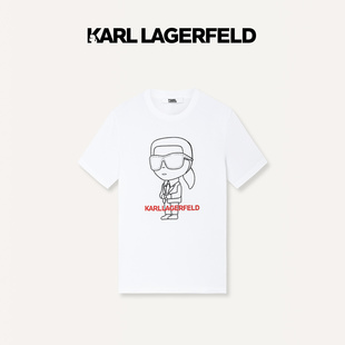 KARL T恤男老佛爷 KL印花刺绣短袖 LAGERFELD卡尔拉格斐2024夏新款