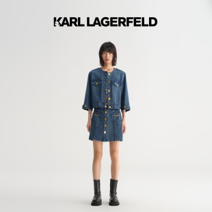 LAGERFELD卡尔拉格斐2023春夏新款 牛仔半身裙老佛爷231L1252 KARL