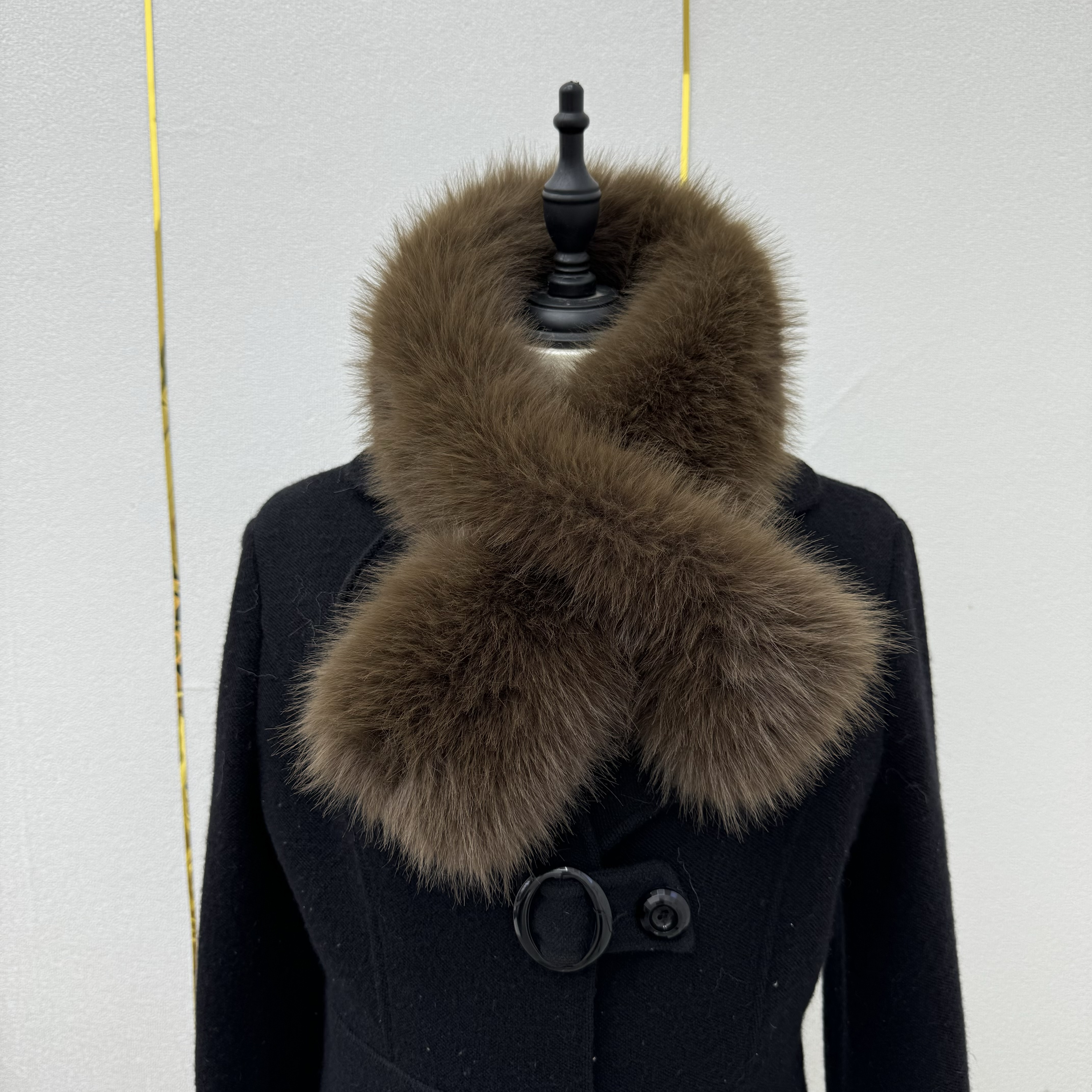 狐狸毛围巾仿皮草女冬季双面加厚简约气质百搭显脸小毛绒护颈围脖