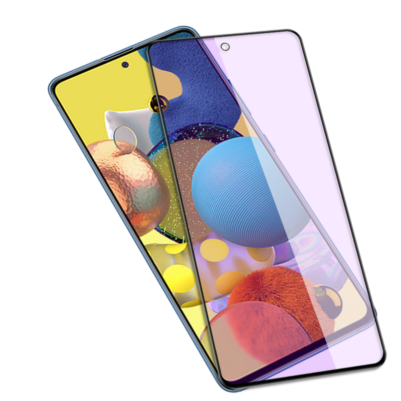 适用三星Galaxy A71/A51黑边钢化膜AQuantum防爆玻璃膜Samsung手机4G/5G高清全屏高清护眼防蓝光保护贴
