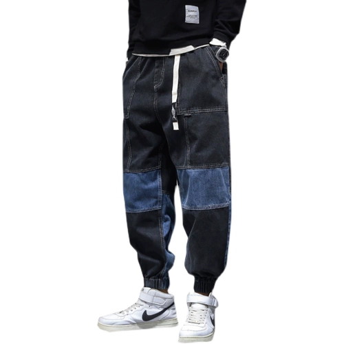 Осенние прямые свободные джинсы, мужские штаны, повседневные брюки, свободный прямой крой