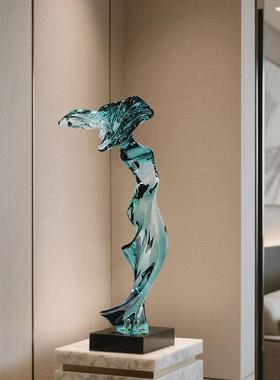 透明树脂抽象艺术摆件售楼部酒店大堂落地雕塑软装家居客厅装饰品