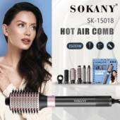 跨境出口SOKANY15018热风梳美容美发干卷直3in1卷发棒电动美发梳