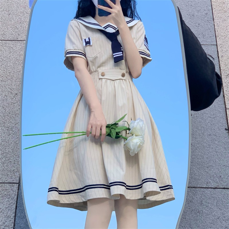 JK制服百褶裙子少女夏装12岁女大童13初中学生15日系学院风连衣裙
