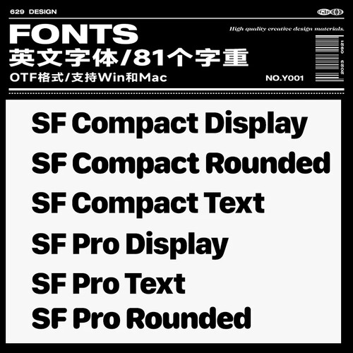 IOS系统原版英文字体 San Francisco Pro/ SF Pro Display / Text