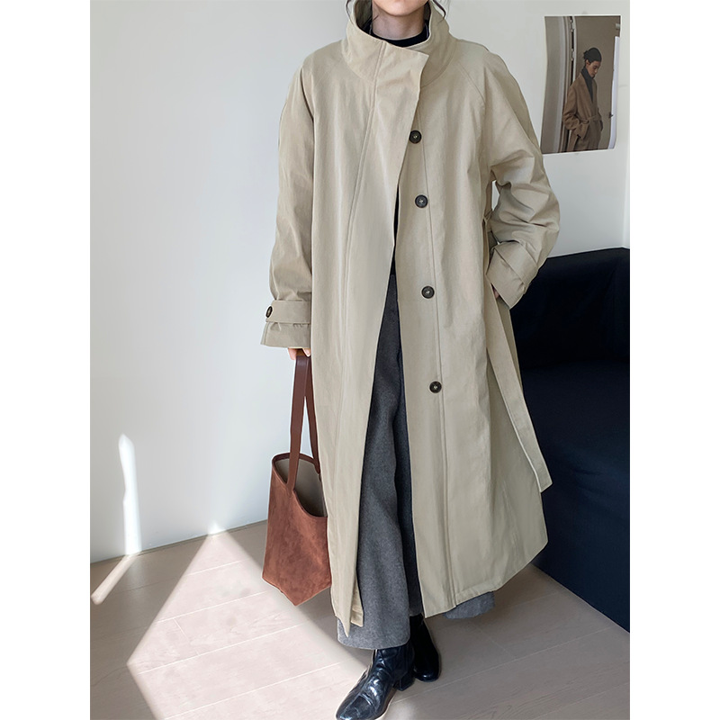 那末 高定系列 90白鸭绒内胆立领廓版收腰风衣羽绒服外套女2127-1