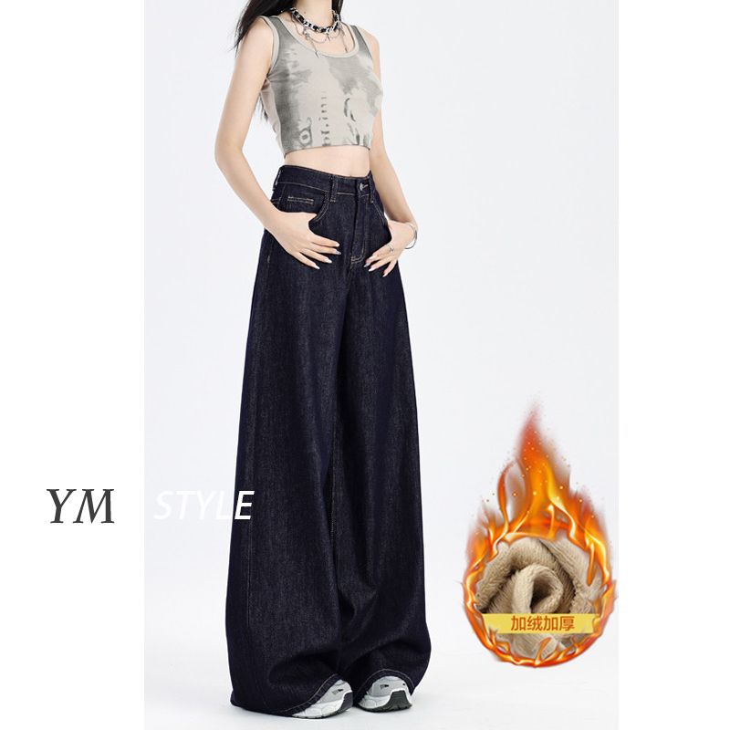 秋冬款加绒牛仔裤女2025